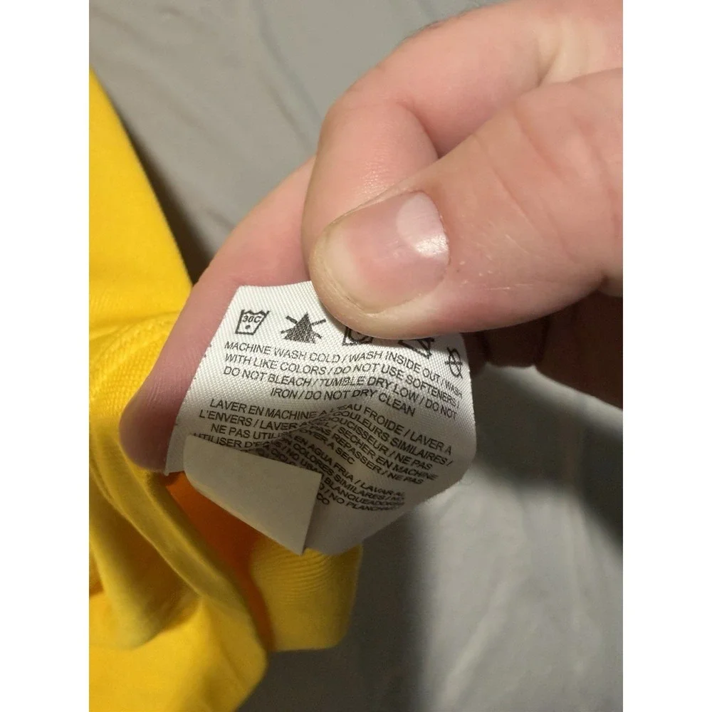 nike golf dri-fit yellow ss polo shirt, 'livestrong', men's large